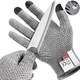 Manusa protectie anti-taiere, Unisex, CAT5, 22*9cm, Flexibile, Marimea M, Polietilena/Otel inoxidabil, ajustabile, Gri/Albastru