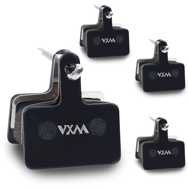 Set 8 placute frana bicicleta VXM, 01B, anti-uzura, Semi-metalic, Performanta ridicata, frane sensibile, Aceeasi performanta ca modelele high-end, fara zgomot, disipare rapida a caldurii, durata lunga de viata, negru