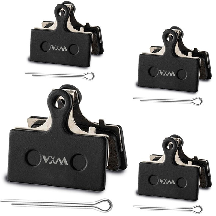 Set 8 placute frana bicicleta VXM, 01F, anti-uzura, Semi-metalic, Performanta ridicata, frane sensibile, Aceeasi performanta ca modelele high-end, fara zgomot, durata lunga de viata, disipare rapida a caldurii, negru