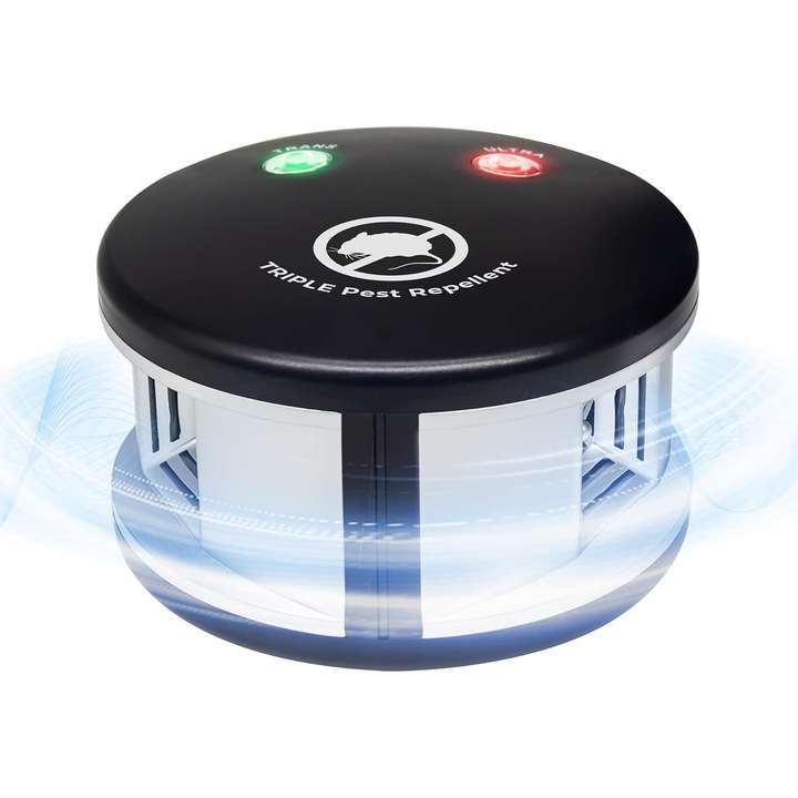 Respingator cu ultrasunete pentru mouse, 4 moduri, Rezonanta acustica, Fara zgomot, Conversie inteligenta a frecventei, 5W, Orber, ABS, Negru