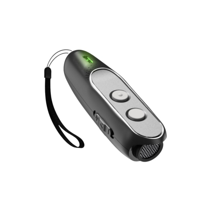 Opritor de latrat de caine, trei unde ultrasonice, raza de 5 m, sigur atat pentru oameni, cat si pentru caini, USB, 300 mAh, mic si portabil, negru