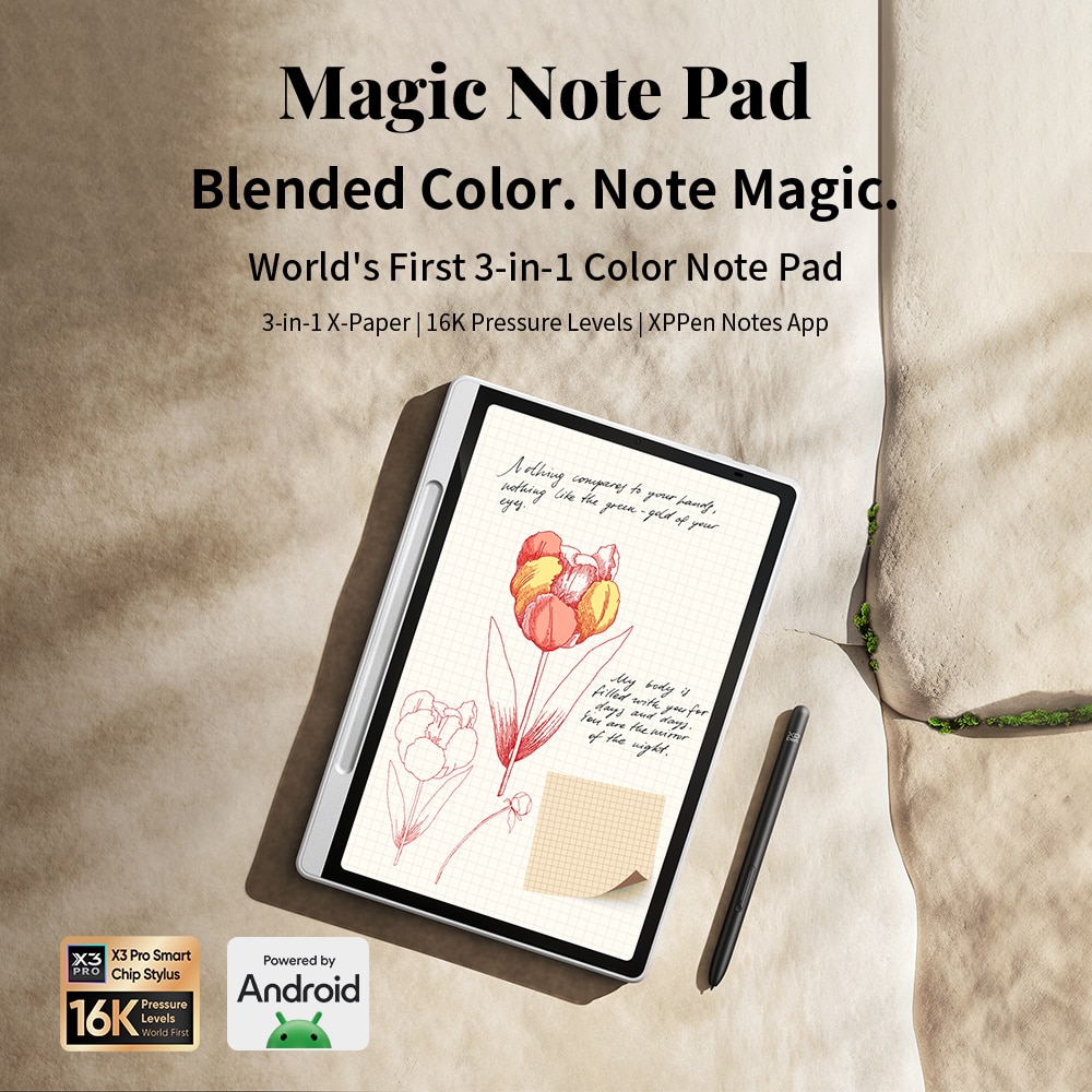 Xp Pen Note Tableta Xp-Pen Magic Note Pad, 3-in-1 cu Ecran Color de 10.95 Inchi ...
