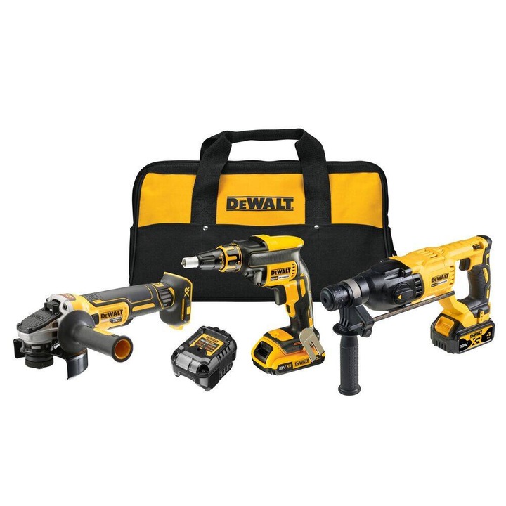 Комплект инструменти Dewalt DCK308DM, 3 инструмента, 18V, 2 батерии, куфар за носене, за довършителни работи