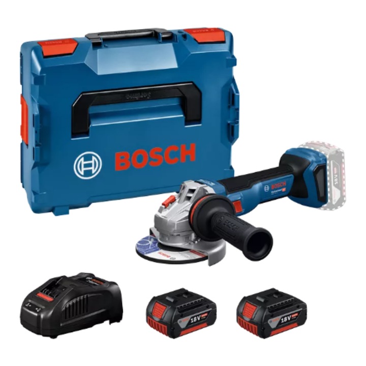 Polizor unghiular Bosch, 18V-11 S, 125 mm, 2x5.0Ah, 1100 W