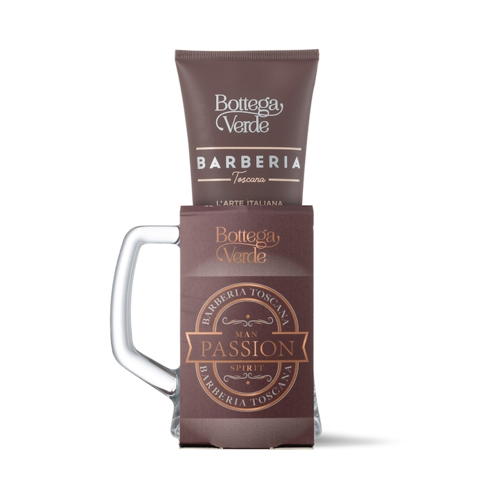 Férfi ajándékszett, relaxáció, tusfürdő és egy korsó sör - Barberia Toscana, 200 ml, Bottega Verde