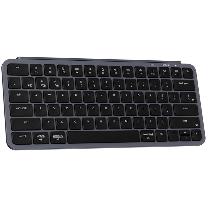 Tastatura wireless Keychron B1 Pro, Ultra-Slim, US layout, 2.4GHz/Bluetooth, autonomie baterie 1200h, telefon/tableta/PC/Mac, Space Gray