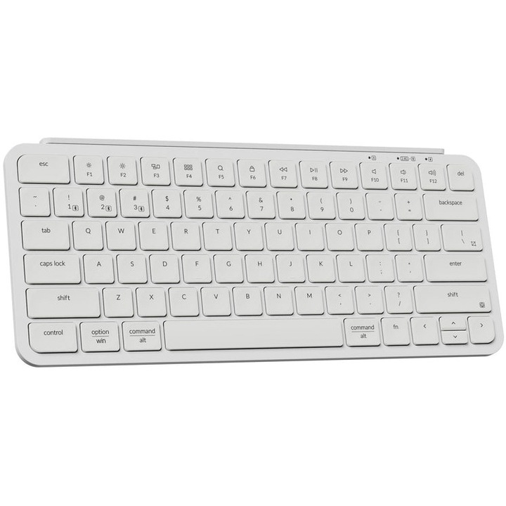 Tastatura wireless Keychron B1 Pro, Ultra-Slim, US layout, 2.4GHz/Bluetooth, autonomie baterie 1200h, telefon/tableta/PC/Mac, Ivory White