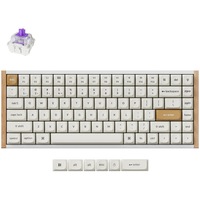 Tastatura mecanica wireless Keychron K2 HE, 2.4GHz/Bluetooth, switch-uri magnetice, aluminiu si lemn, taste double-shot PBT, special edition, alb