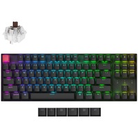 Tastatura mecanica wireless Keychron K8 QMK, 2.4GHz/Bluetooth, switch-uri mecanice Super Brown, taste double-shot PBT, iluminare RGB, Windows/MacOS