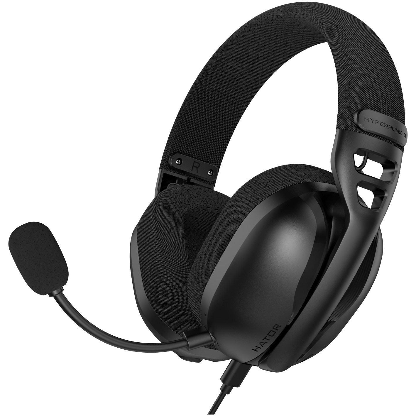 Casti gaming cu fir Hator Hyperpunk 3 USB, material membrana PET, frecventa raspuns 10Hz-44kHz, impendanta 16Ω, conectivitate USB-C/USB-A, Virtual 7.1 Surround Sound, microfon deta