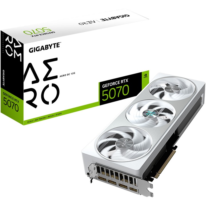 Видеокарта GIGABYTE GeForce RTX™ 5070 AERO OC, 12GB GDDR7, 192-bit