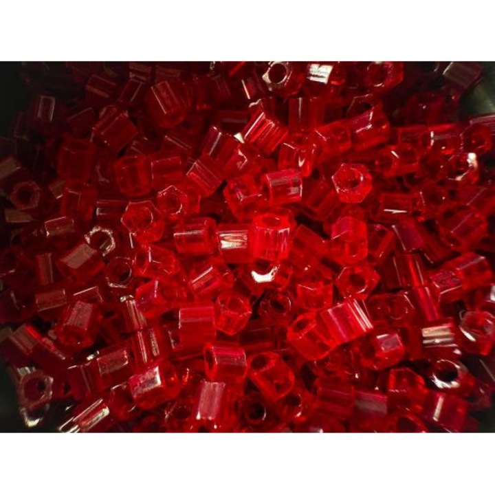 Margele japoneze din sticla pentru bijuterii handmade, hexagonale 8/0, 5C, 10g