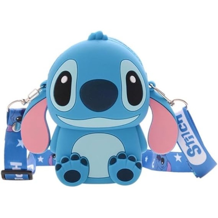 Poseta mini pentru monede pentru femei, Geanta Crossbody Stitch cu curea de umar reglabila, geanta de mana cu fermoar Poseta draguta mini cusatura anime cu monede
