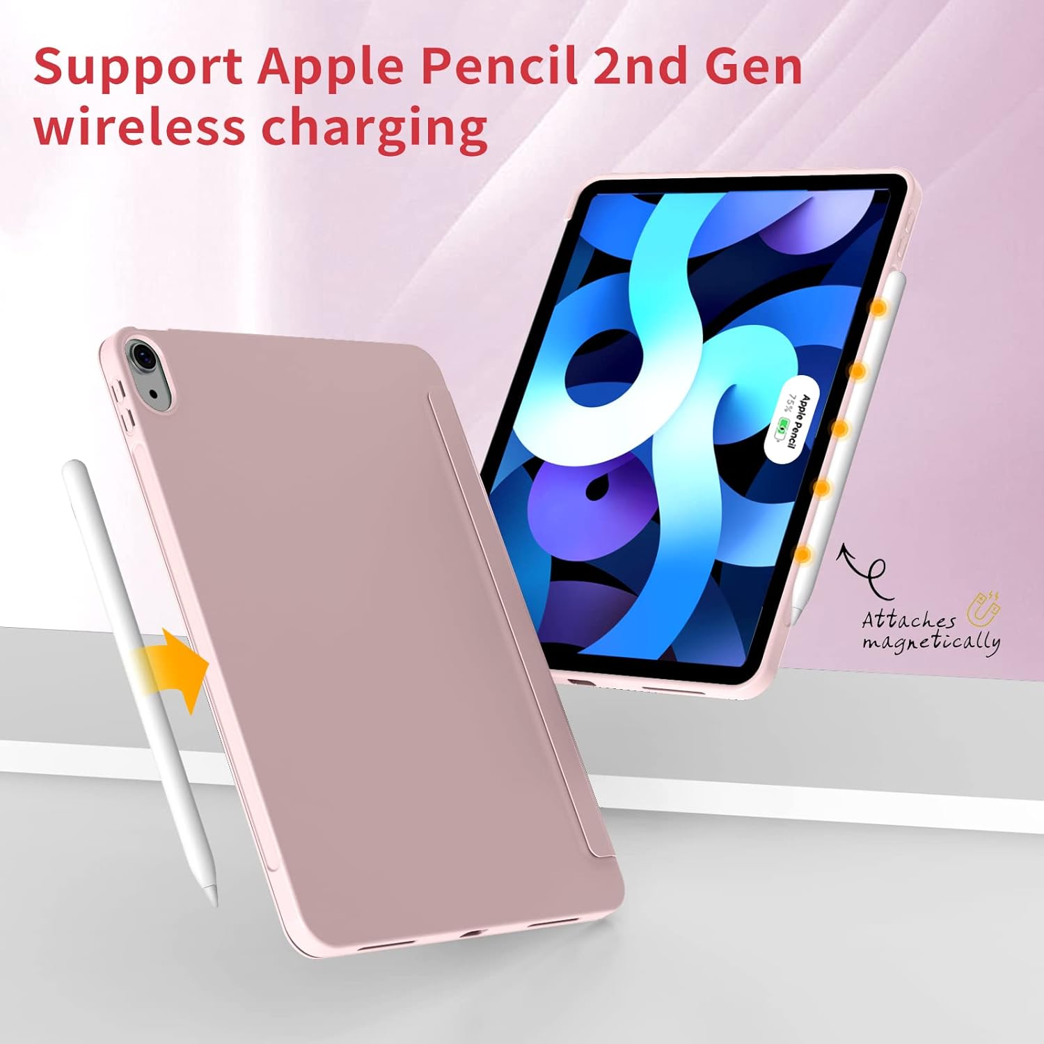 Husa Ultra Slim pentru Apple iPad (A16) 11-inch (2025) / 10.9-inch (2022), Silicon TPU, Smart Cover – Roz