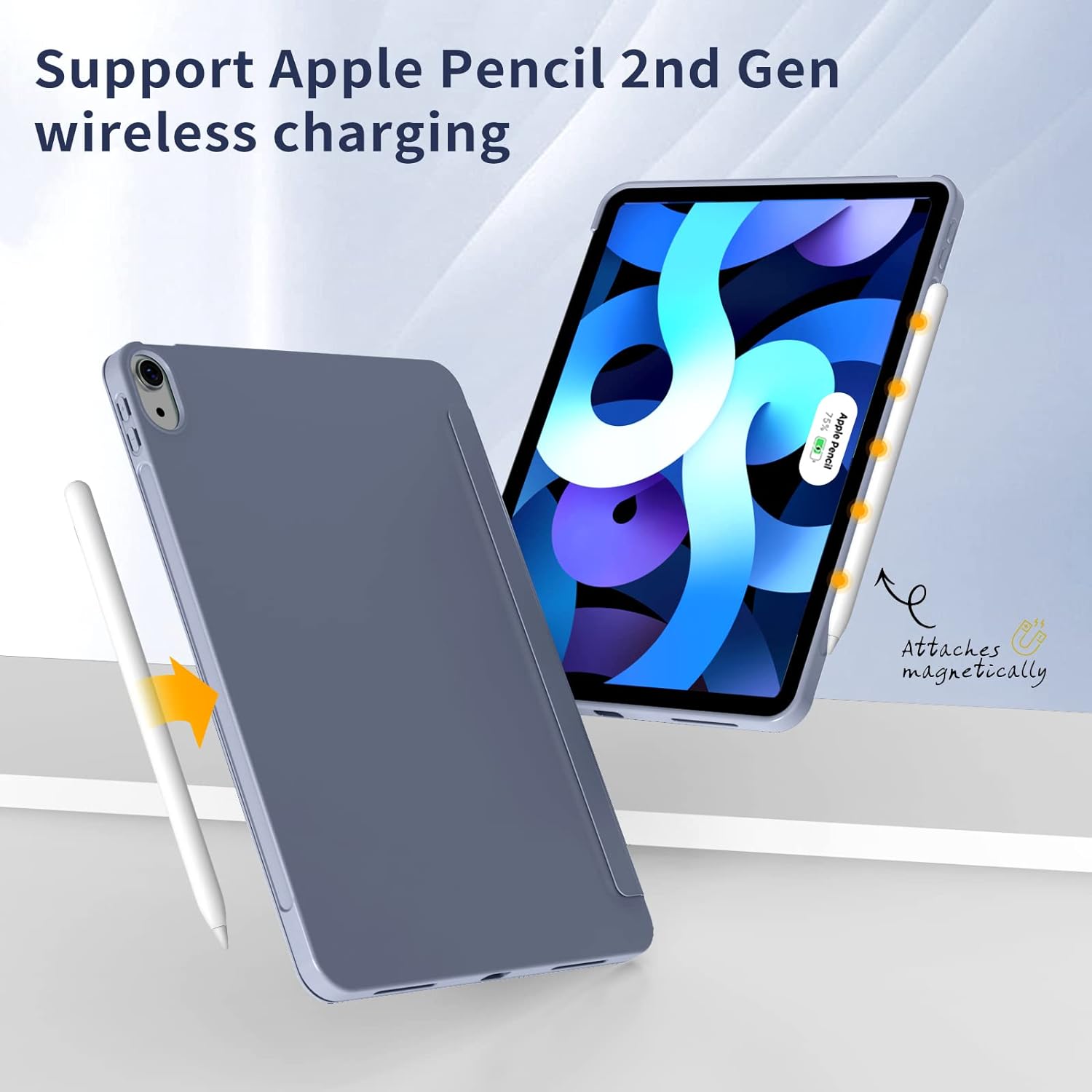 Husa Ultra Slim pentru Apple iPad (A16) 11-inch (2025) / 10.9-inch (2022), Silicon TPU, Smart Cover – Lavanda