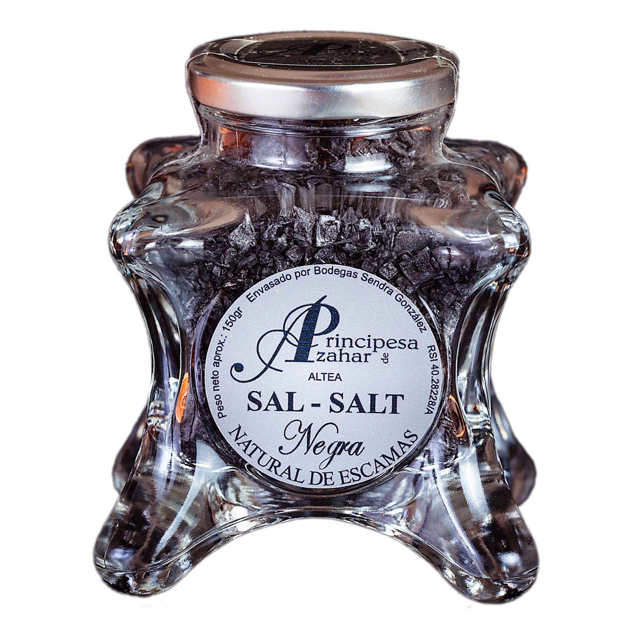 Sare de mare naturala neagra lux, Principe de Azahar Spania, 150g