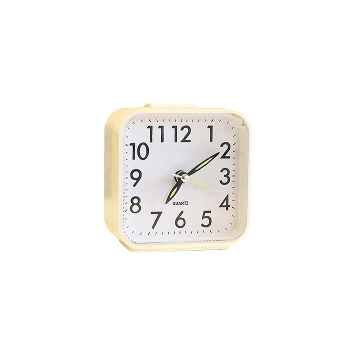 Ceas decorativ Zeaicos cu indicator 24 ore, design simplu, lumina de noapte, alb, pentru studenti
