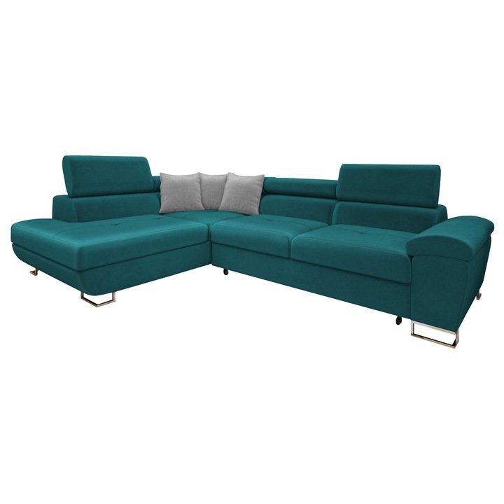 Coltar rabatabil Alvin Stanga, MIRJAN 24, bleumarin deschis + gri, 202x270x71 cm