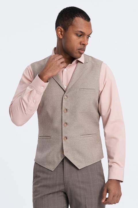 Férfi formális mellény, Ombre, Xilhana, bézs, XL INTL