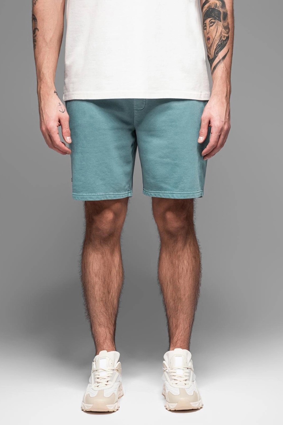 OMBRE, Pantaloni scurti din amestec de bumbac cu buzunare laterale, Turcoaz, M