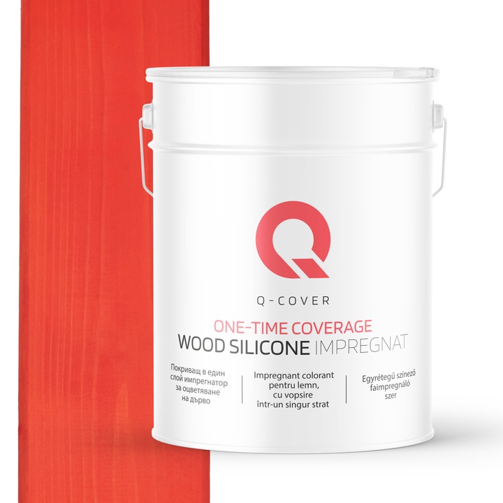 Fapác impregnálás, egyrétegű festéssel, Q-Cover, Sárgarépa, kültéri használatra, vízbázisú, környezetbarát, könnyen felvihető, nagyon hatékony, szennyeződésálló, tartós színek, UV-álló, 10L