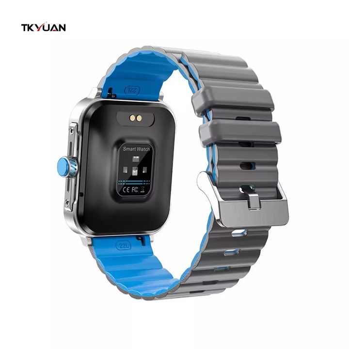 Ceas smartwatch TKY-D09, 1.83inches IPS HD, multi sport, apel bluetooth, agenda, rezistent la apa IP68, difuzor, notificari, vibratii, Negru silicon