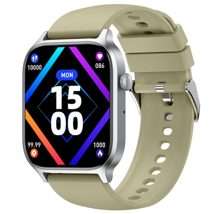 Ceas Smartwatch COOSTAR, CR053, Apeluri Bluetooth, Monitorizare ritm cardiac, SpO2, Monitorizare somn, Notificari, Moduri sport, Rezistenta la apa IP67/IP68