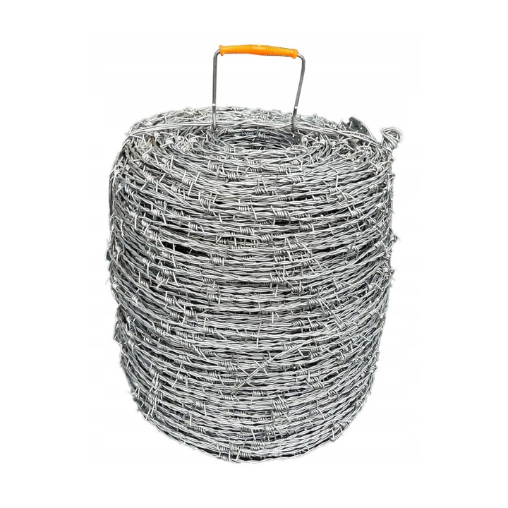 Sarma ghimpata zincata, Fi 1.6 mm, 500 m, Greutate 25 kg, Distanta intre ciocane 102 mm, Strat de zinc 80 g/m2