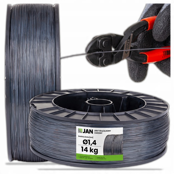 Kötözőhuzal, Tűzihorganyzott, 1,4 mm-es huzal, 14 kg-os tekercs, Alacsony széntartalmú acél, 1150 m, Építési és kerti munkákhoz