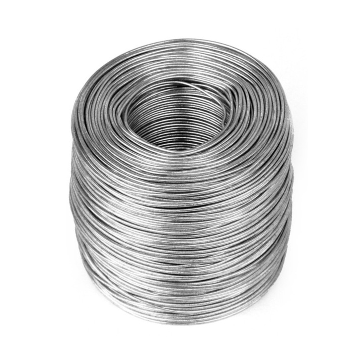 Sarma Legatoare, JAN, 40 m, Zincata, Diametru 1.4 mm, Greutate Bobina 0.4 kg,, Norma Pn-En 10016-2, Utilizare In Floristica Si Productia Agricola, Argintie