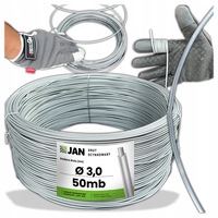 Sarma Zincata De Intindere, JAN, 50 m, Diametru 3.0 mm, Material Otel Moale, Strat De Zinc 90 g/m², Rezistenta La Tractiune 600-650 Mpa, Pentru Imprejmuire Si Sustinerea Plantelor, Argintie