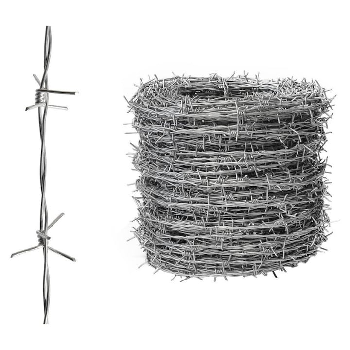 Sarma ghimpata zincata, 2.5 mm, Ghem 78 mb, Greutate 10 kg, Ingradire, Metal zincat, Acoperire cu zinc