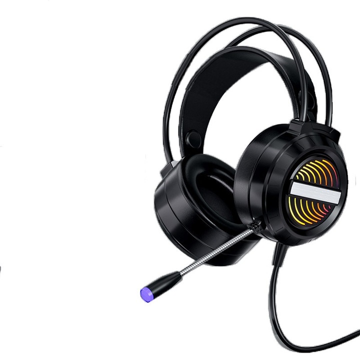 Gamer headset, 7.1, RGB, fekete, zajszűrős mikrofonnal