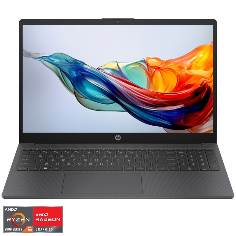 Laptop HP 15-fc0038nq cu procesor AMD Ryzen™ 7 5825U pana la 4.5GHz, 15.6'', Full HD, 16GB DDR4 RAM, 1TB SSD, AMD Radeon™ Graphics, Free DOS, Grey