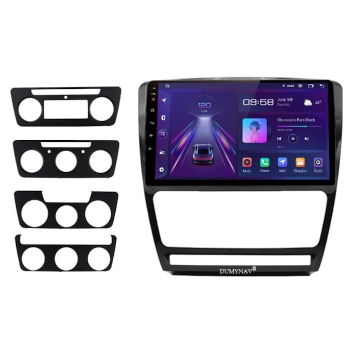 Navigatie skoda octavia 2 an 2006-2013 android 14/4GB ram+64GB memorie interna, fast boot pornire la secunda diagonala 10.1 inch + camera marsalier inclusa