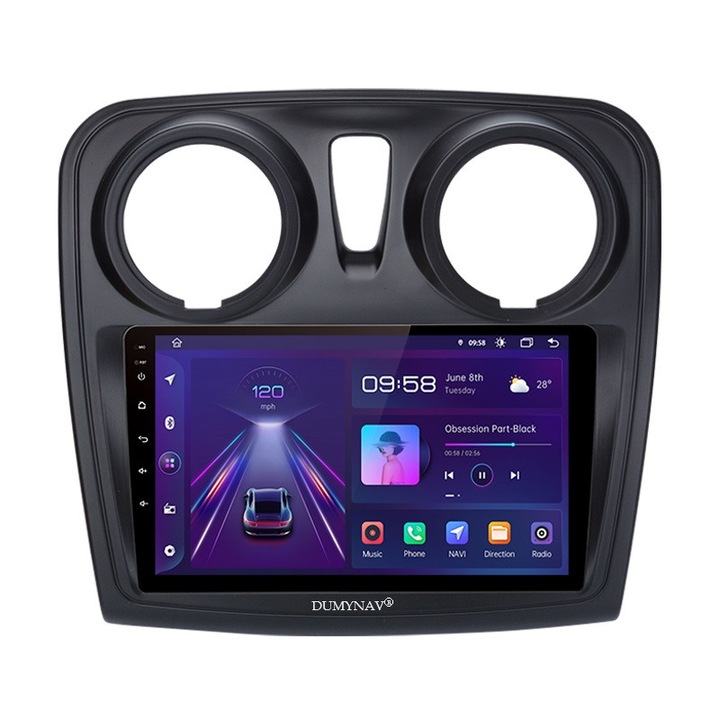 Navigatie android 12- DSP-RDS 32Gb memorie interna-2 Grm- Dacia Logan 2 -/Sandero an 2012-2020
