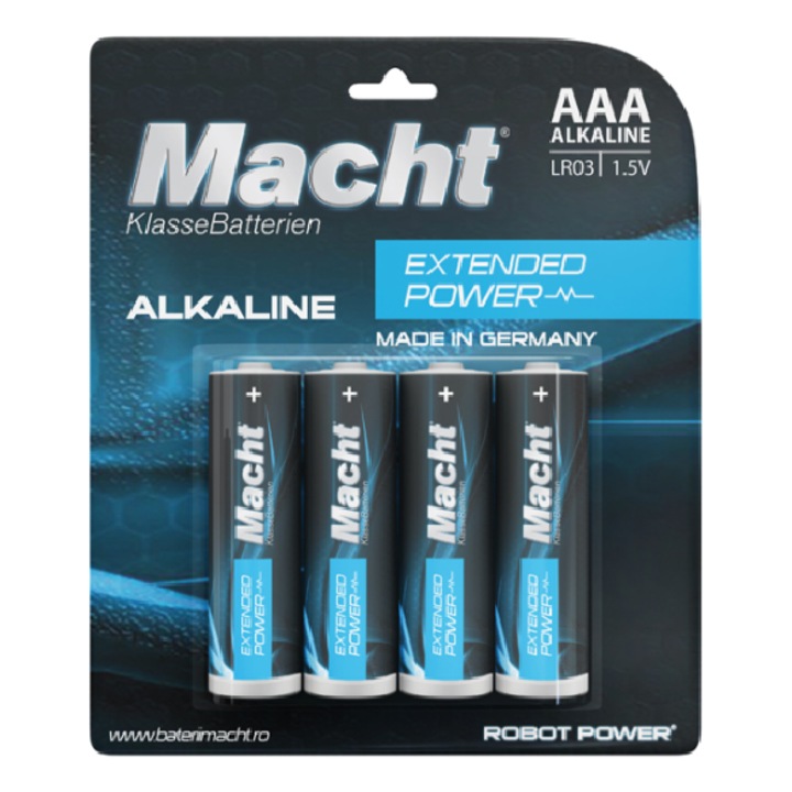 A készlet 4db MACHT AAA LR03 1,5V alkáli elem