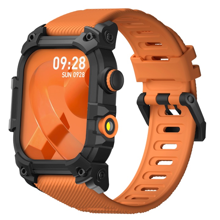 Ceas Smartwatch, GPS, Apeluri Bluetooth, Monitorizare ritm cardiac, SpO2, Monitorizare somn, Notificari, Moduri sport, Rezistenta la apa IP67/IP68