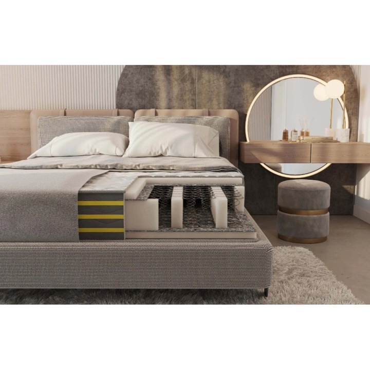 Saltea Premier Ortopedic Geladi, ferma cu spuma si arcuri bonell, 180 x 190 H23 cm