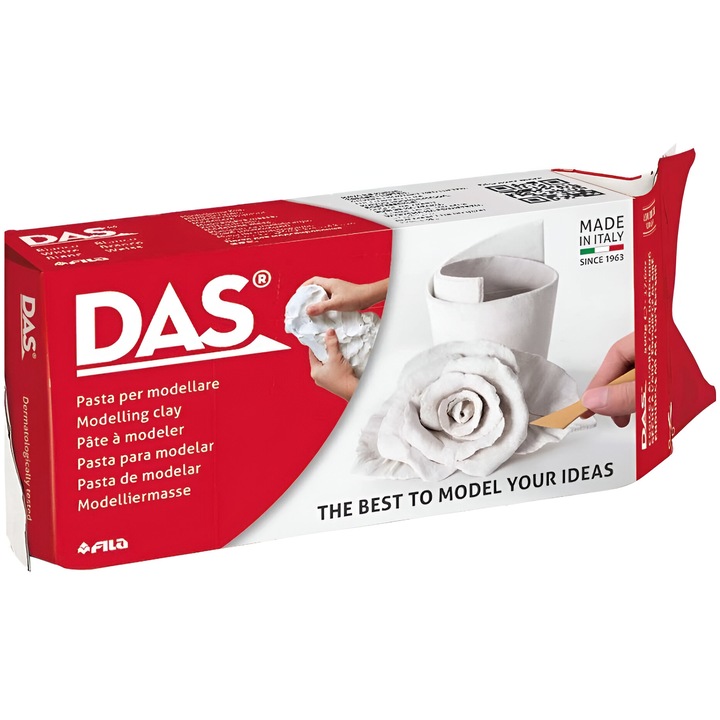 Lut, pasta modelatoare, ANGMAD, uscare la aer, curatare usoara, 500g, culoare: alb, varsta min. recomandata 5+ani