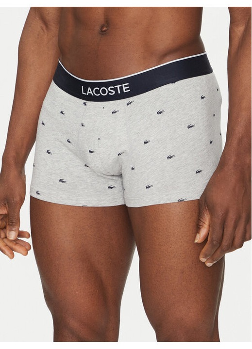 Set 3 boxeri barbati, Lacoste, 304997839, Bumbac, Multicolor, Multicolor