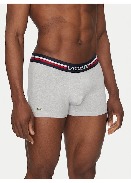 Set 3 boxeri barbati, Lacoste, 304998416, Bumbac, Multicolor, Multicolor, S
