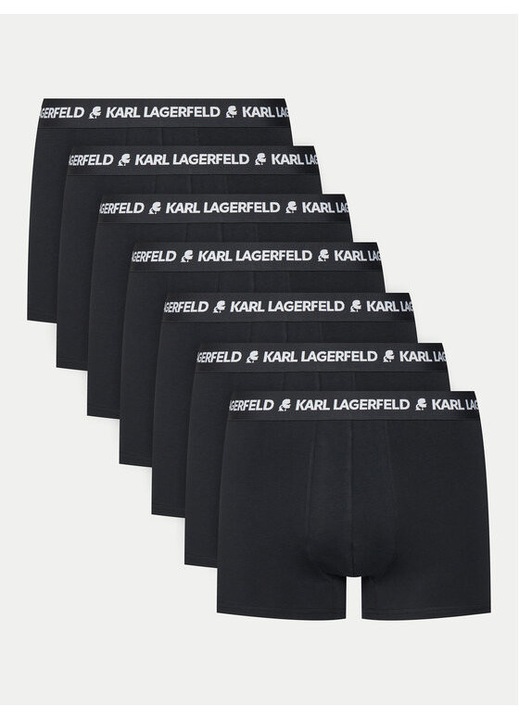Set 7 boxeri barbati, Karl Lagerfeld, 304614583, Bumbac, Negru, Negru
