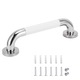 Bara de sprijin de baie, bare de sustinere pentru dus, maner de siguranta pentru dus puternic, maner antiderapant pentru cada, 304 otel inoxidabil, 40cm, design antiderapant, montare pe perete, argintiu