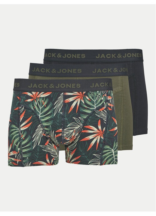 Комплект от 3 мъжки боксерки, Jack and Jones, 304368790, Памук, Зелен, Зелен, S