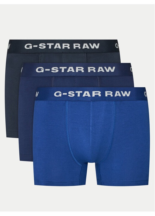 Set 3 boxeri barbati, G Star Raw, 304710148, Bumbac organic, M INTL, Albastru