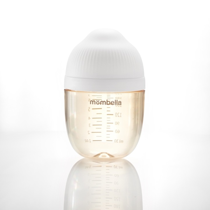 Шише за бебета Mombella Breast Shape, 210 мл, цвят слонова кост, силикон