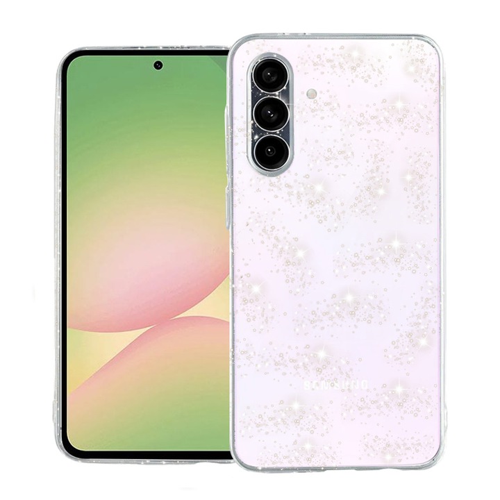 Husa cu sclipici pentru Samsung Galaxy A56 5G, Sparkle Skin Series, Transparent