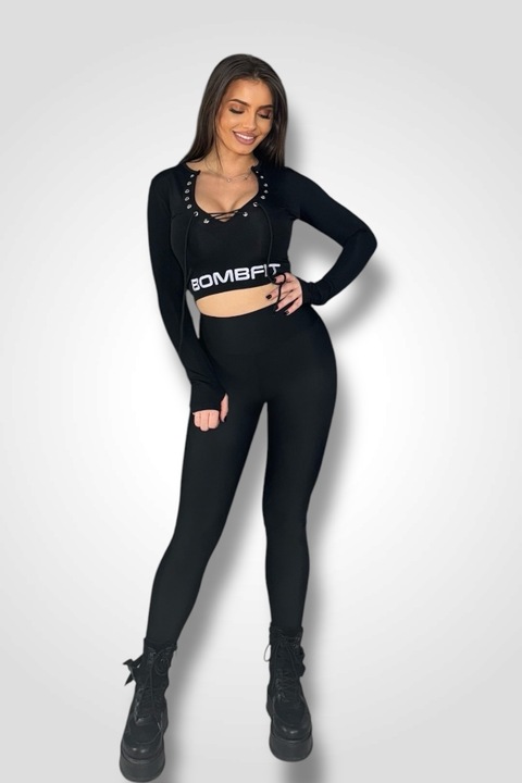 Colanti Black Matte Premium, talie inalta, Textura Mata, de dama, pentru toate anotimpurile, Negru