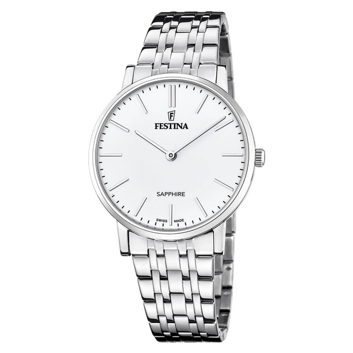 Ceas barbatesc Festina, F20045-2, bratara din otel, 39mm, argintiu